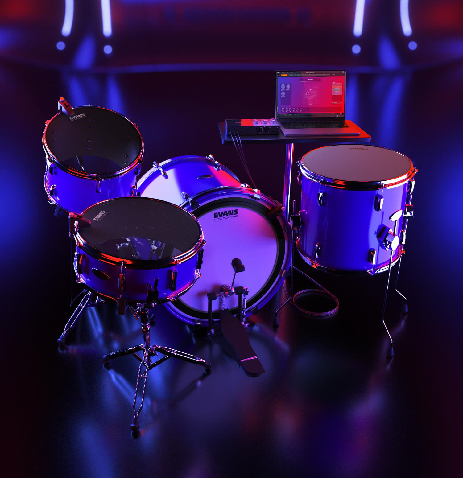 Drum set with Sensory Percussion
