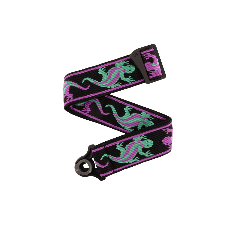 Sarasa  Wooeblock  Patterns デザインライブラリー Auto Lock Vintage Planet Waves Lizards Guitar Strap | D'Addario