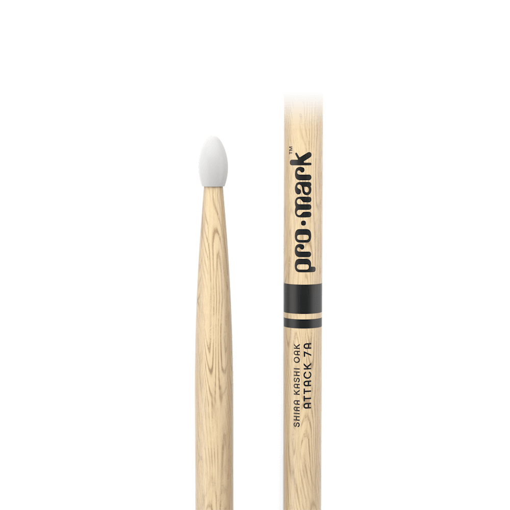 Classic Attack 7A Shira Kashi Oak Drumstick, Oval Nylon Tip