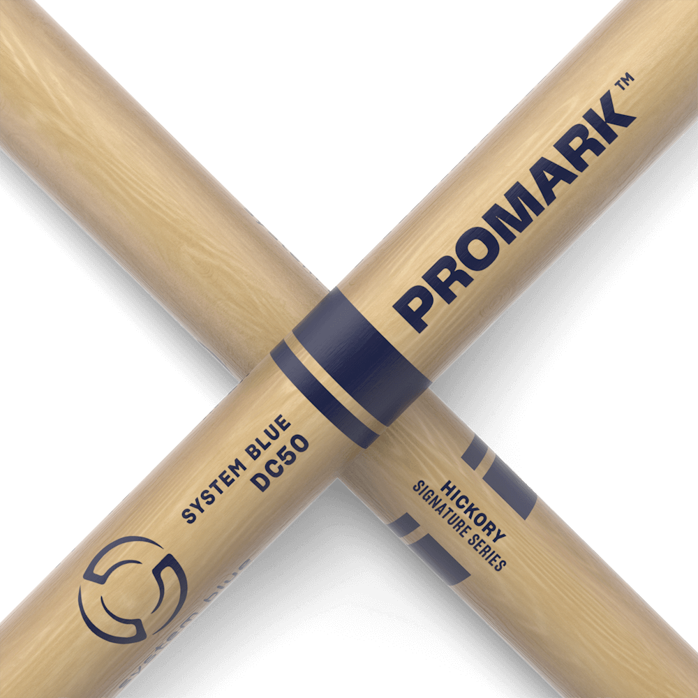 System Blue DC50 Hickory Drumstick, Wood Tip | ProMark Drumsticks System Blue DC50 Hickory Drumstick, Wood Tip | ProMark Drumsticks