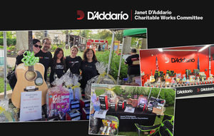 Collage of images featuring Dáddario products and events with people around them.