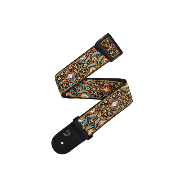 ダダリオ　ストラップ　RAS 朝日六花　25REV00 D'addario Eco Persian Woven Guitar Strap, Black | D'Addario