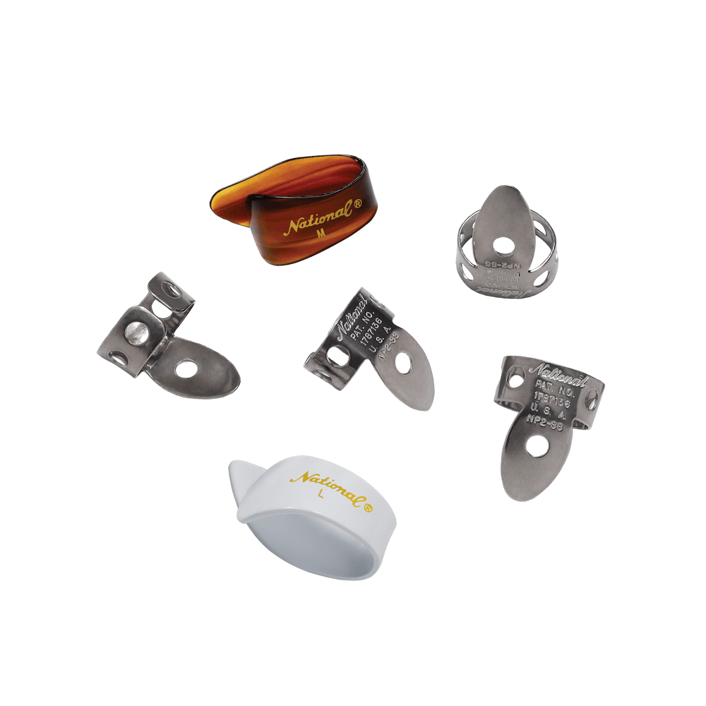 Stainless Steel and Celluloid Thumb Pick Bundle | National Guitar Picks ...