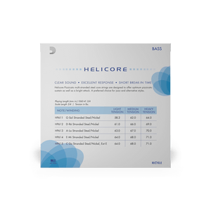 Helicore Pizzicato Bass String Set | Orchestral | D'Addario Helicore Pizzicato Bass String Set | Orchestral | D'Addario