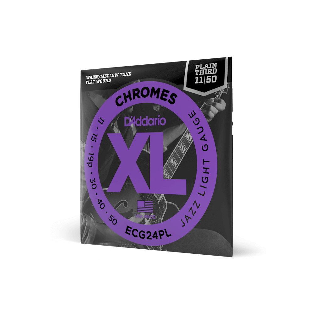 XL Chromes Electric Guitar Strings, 11-50 Jazz Light, Plain Third ...