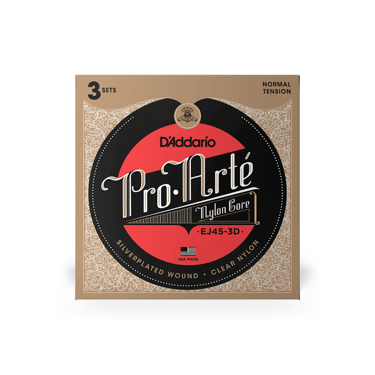 Normal Tension, Pro-Arté Nylon Classical Guitar Strings, Tie-End | EJ45 ...