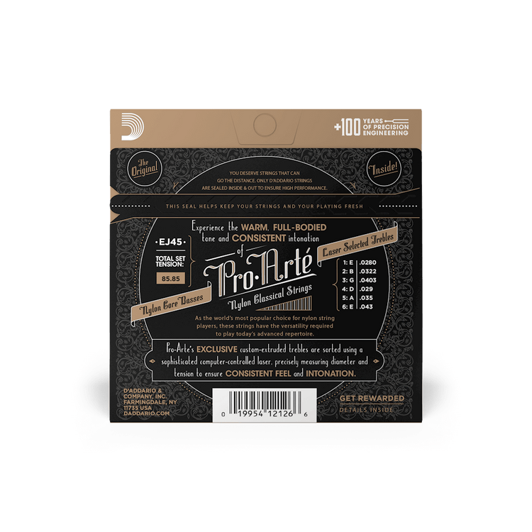 Normal Tension, Pro-Arté Nylon Classical Guitar Strings, Tie-End | EJ45 ...