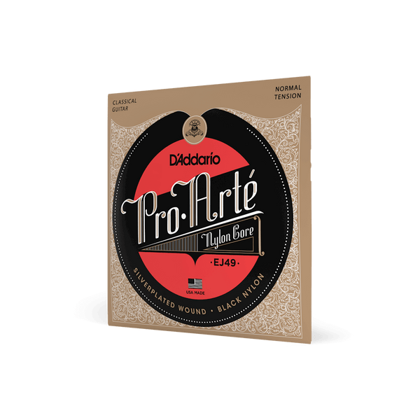 Normal Tension, Pro-Arté Black Nylon Classical Guitar Strings, Tie