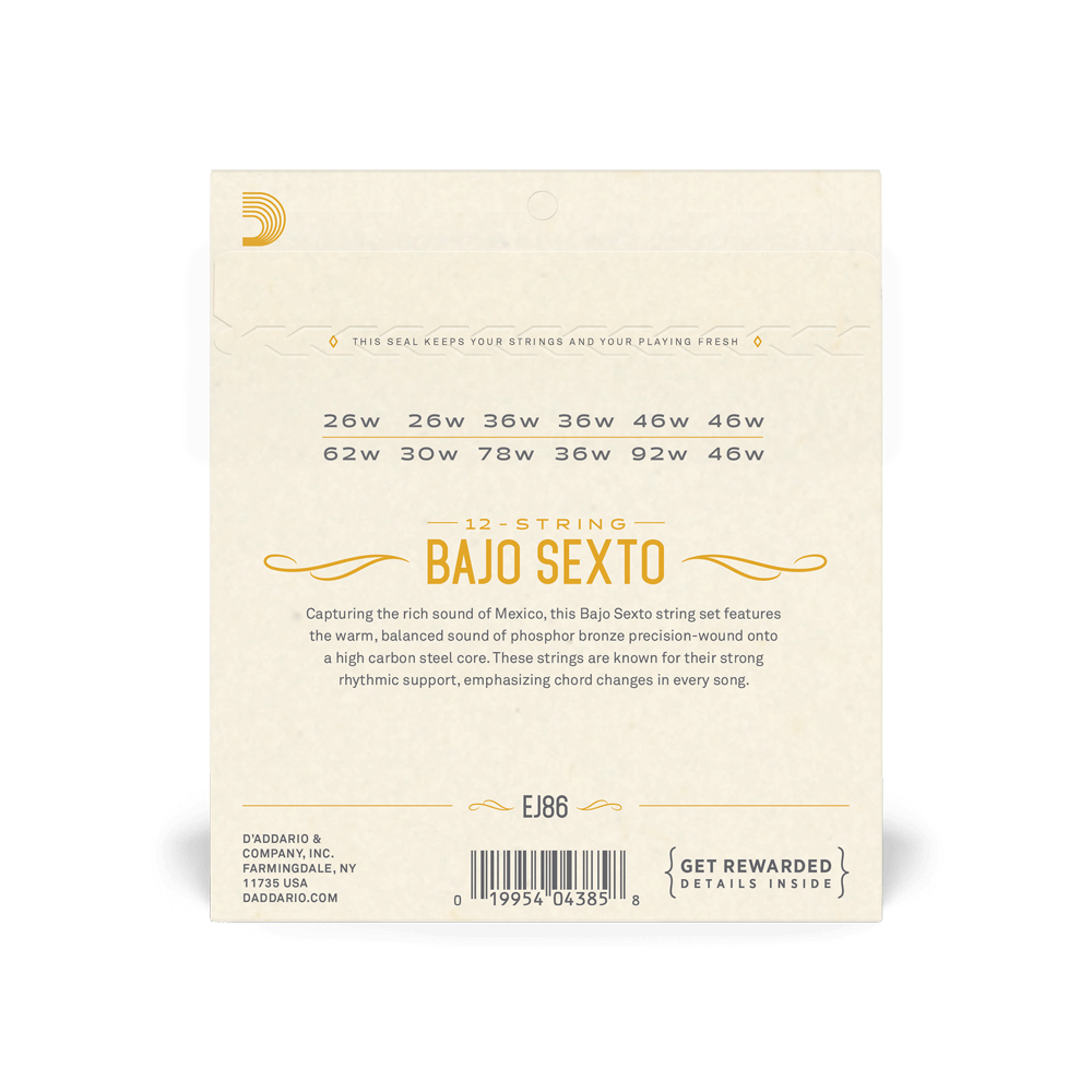 EJ86 Bajo Sexto Strings | World Instruments Strings | D'Addario