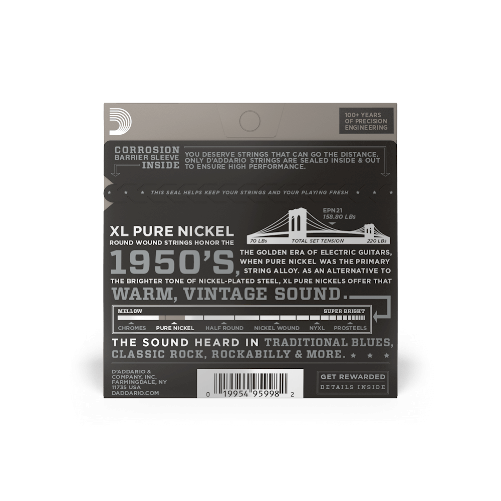 12-51 Jazz Light, XL Pure Nickel Electric Guitar Strings | EPN21