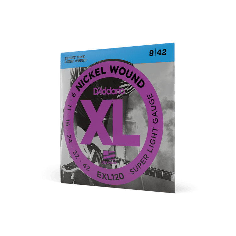 DAddario EXL120 Nickel Wound Electric Guitar Strings, Super-Light, 09-42