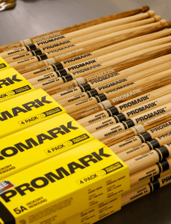 Stacks of Multipacks of Promark Assorted Drumsticks