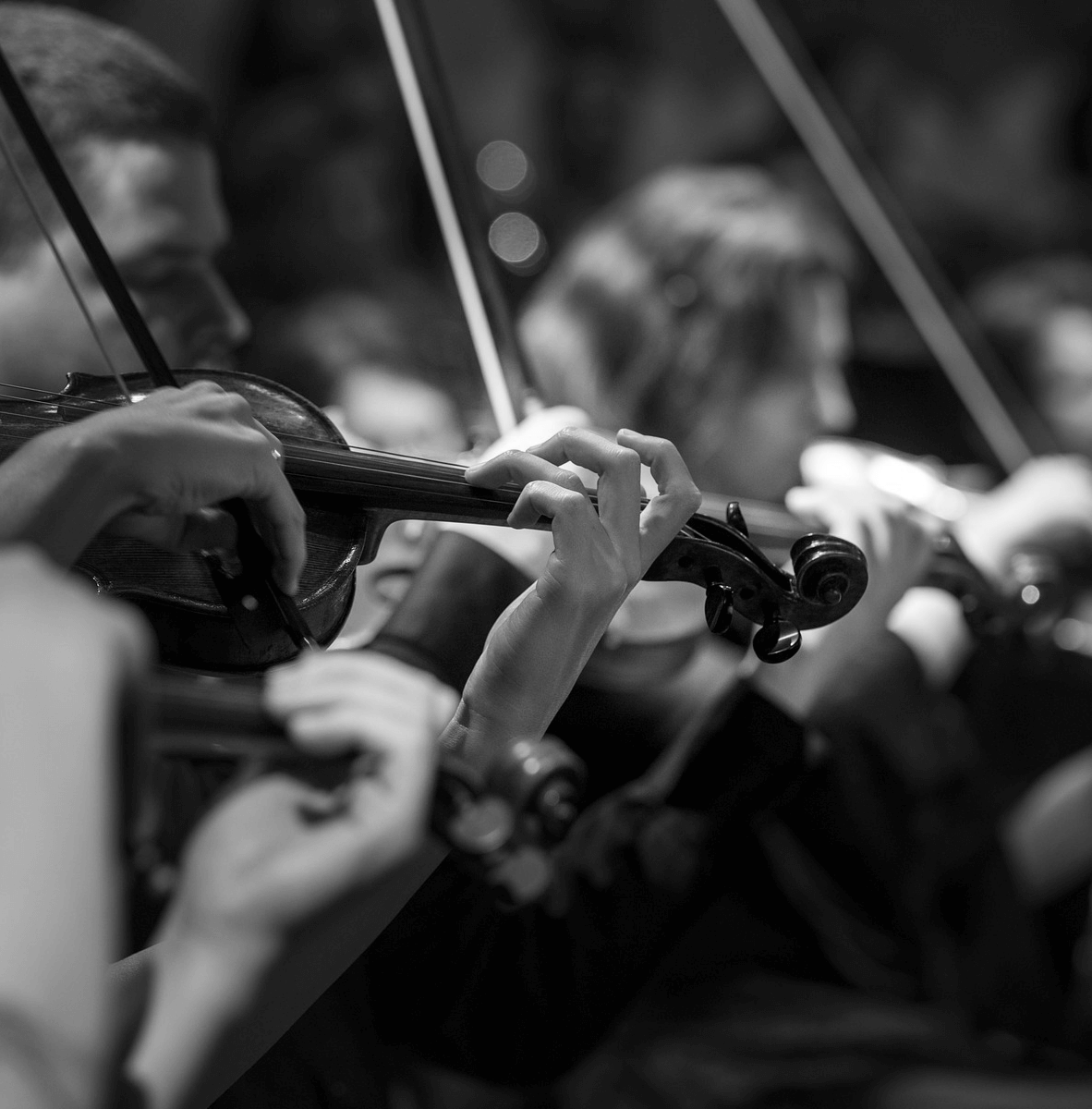students in an orchestra