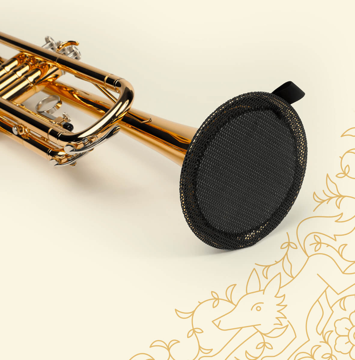trumpet with bell cover