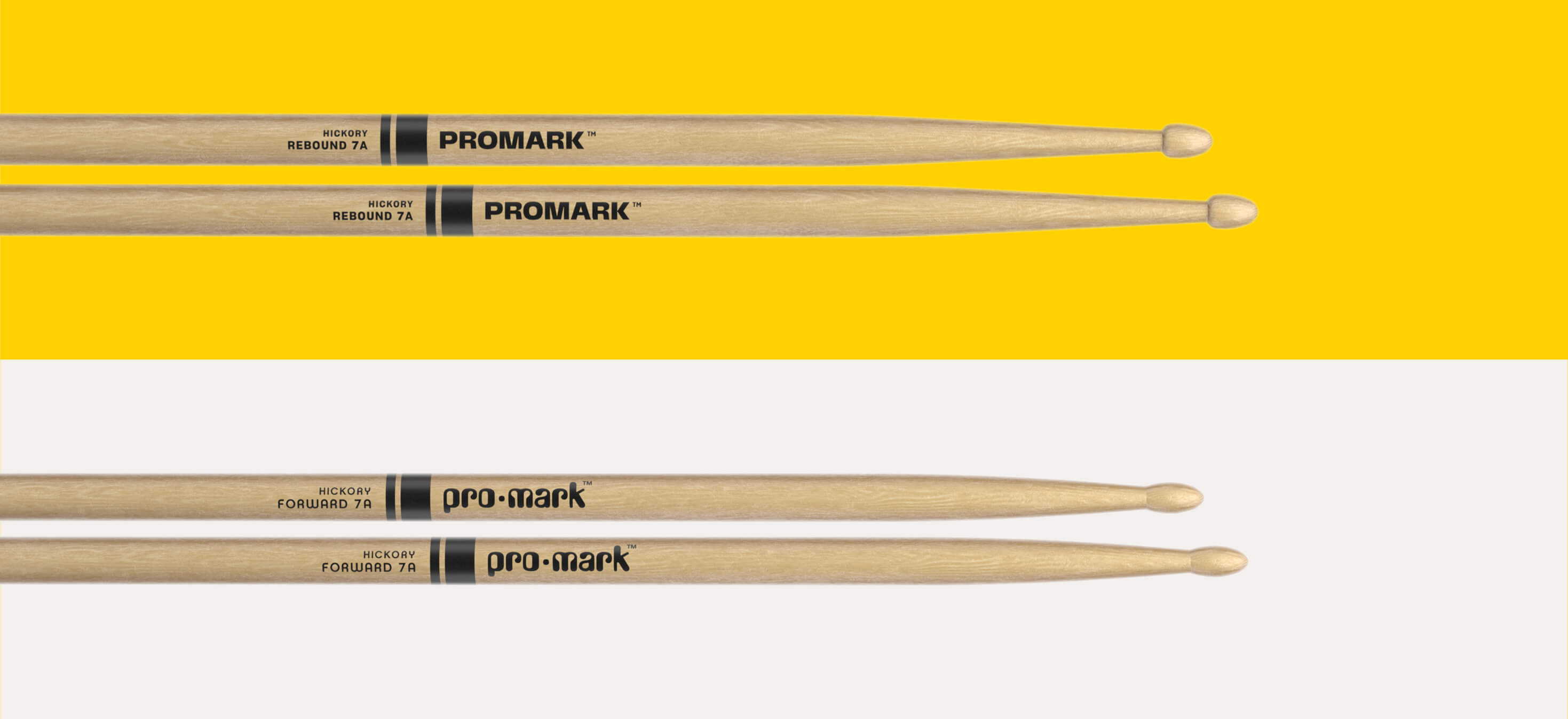 Drumstick Models Hickory Rebound 7A and Hickory Forward 7A