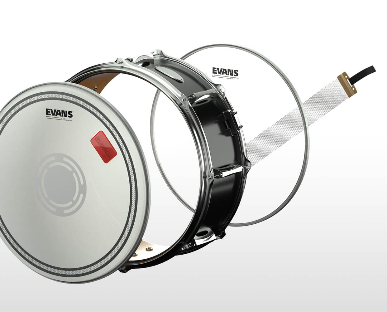 Evans EC Reverse Dot snare drum kit