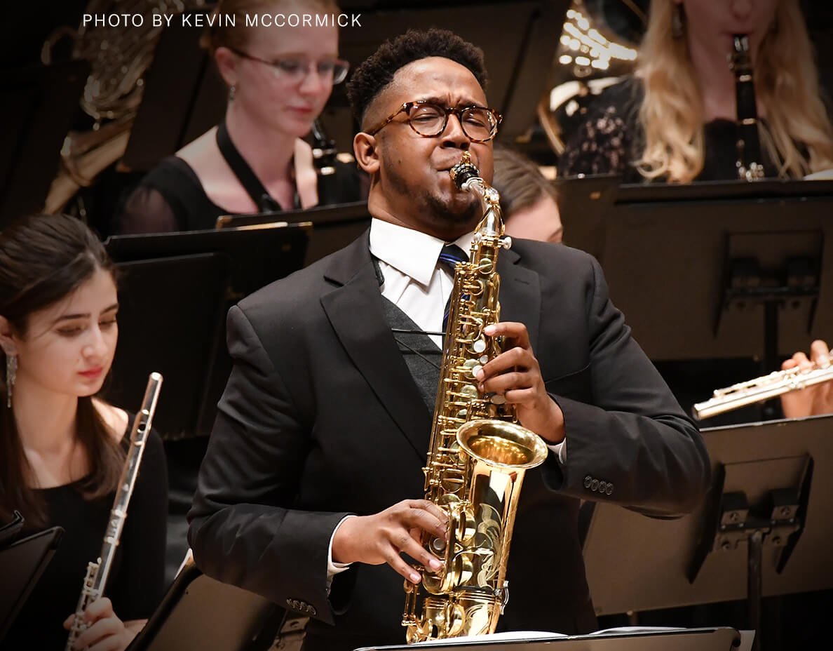 Steven Banks playing alto saxophone