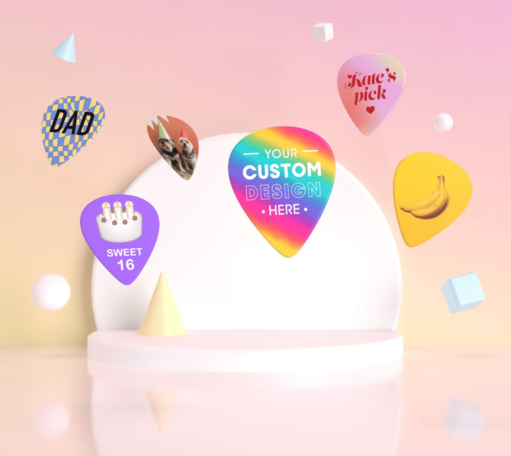 Custom Birthday-themed Guitar Picks