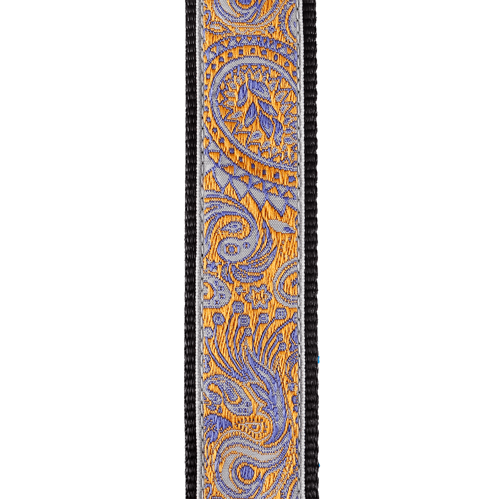 D'Addario Jacquard Ukulele Straps, Paisley Grey/Orange