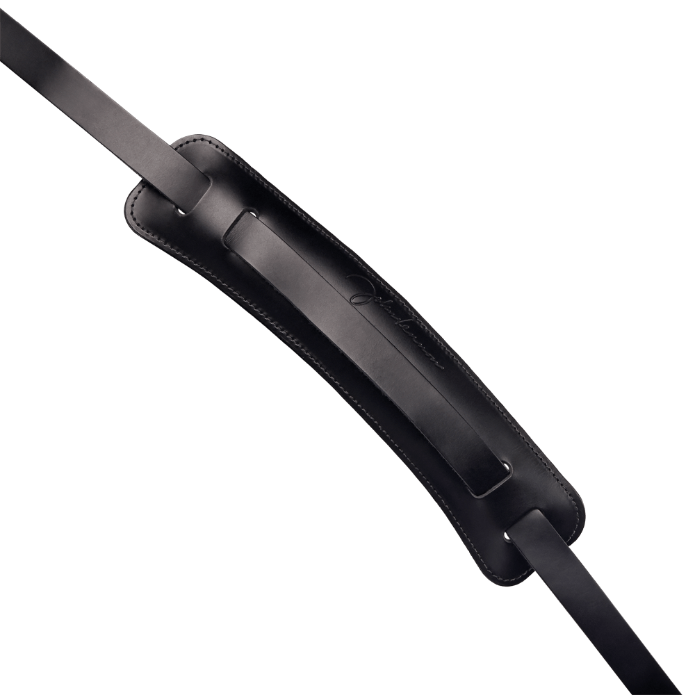 D'Addario John Lennon Signature Strap, Black Leather w/Pad