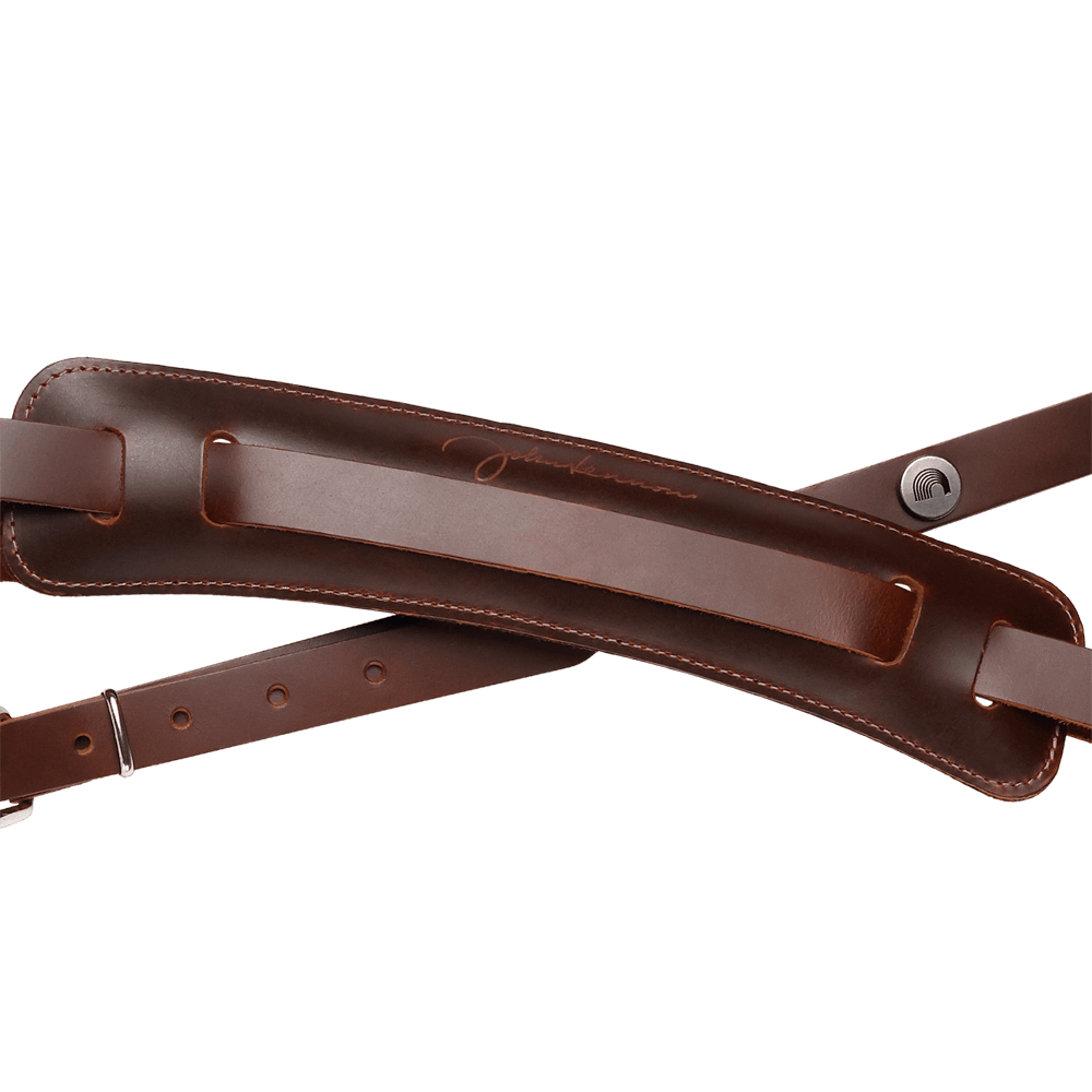 D'Addario John Lennon Signature Strap Brown Leather w/Pad
