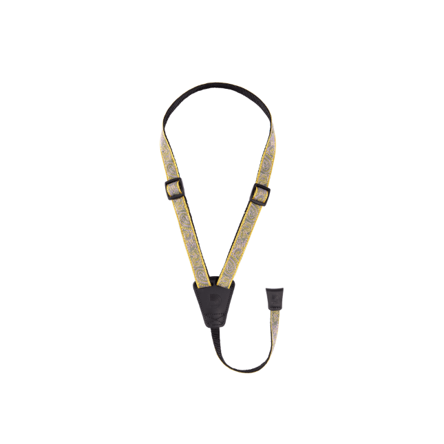 Cradle Ukulele Straps, Paisley Yellow/Purple