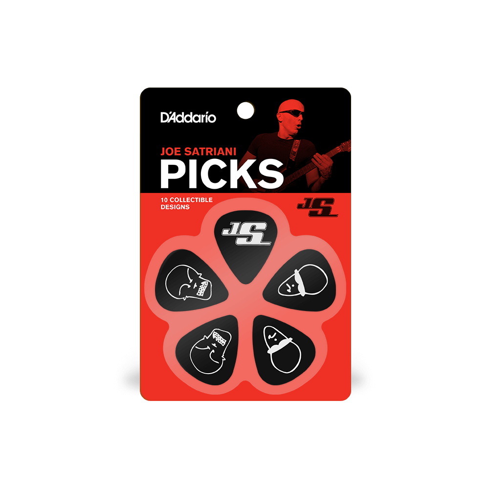 D'Addario Joe Satriani Guitar Picks, Black, 10 Pack, Medium