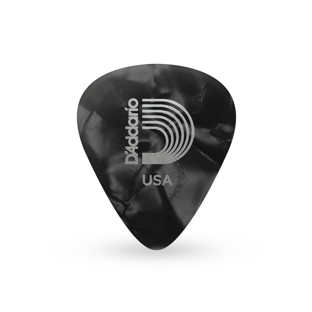 D'Addario Black Pearl Celluloid Guitar Picks, 10 pack, Light