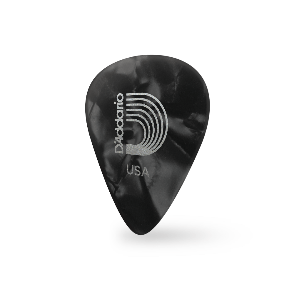 D'Addario Black Pearl Celluloid Guitar Picks, 10 pack, Light
