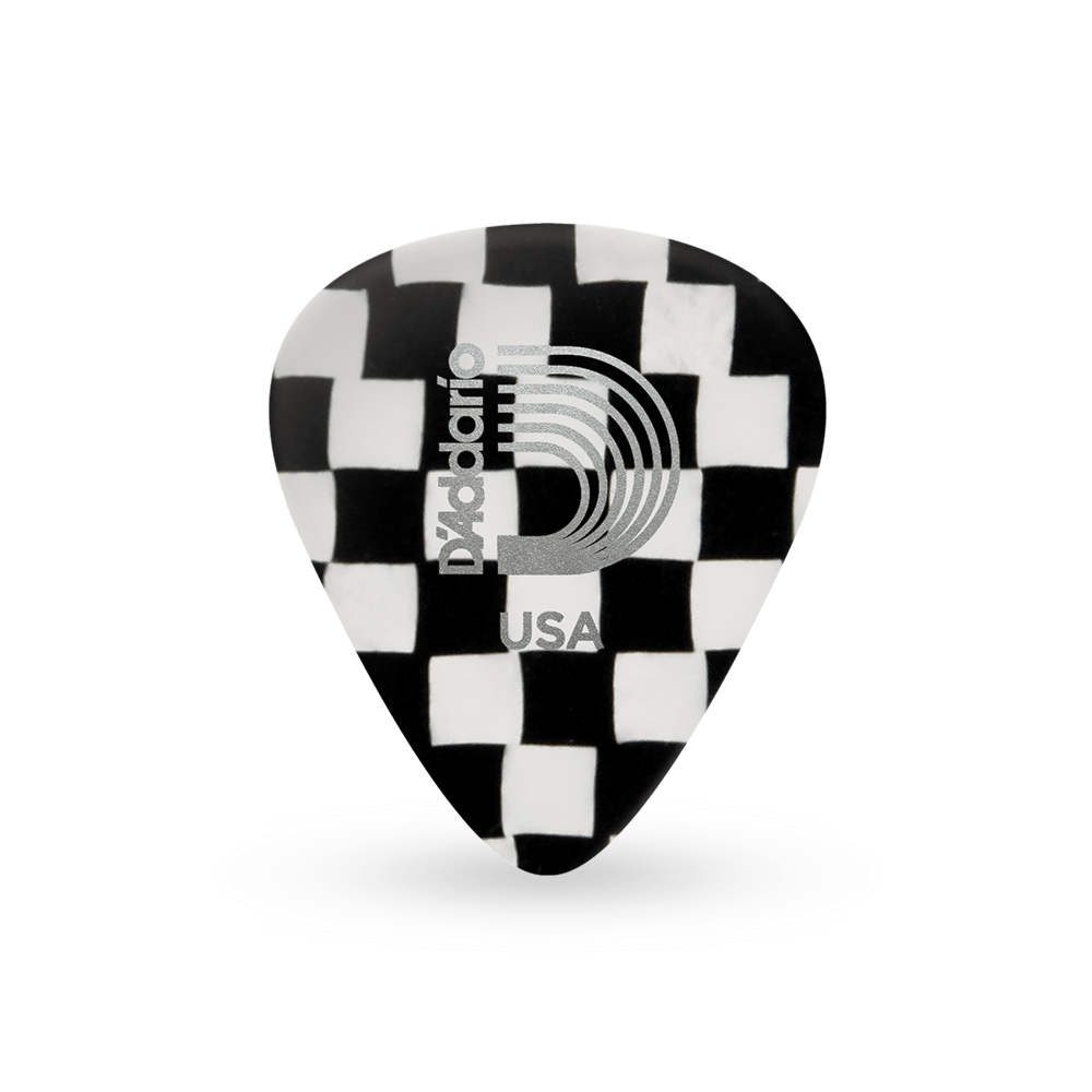 D'Addario Checkerboard Celluloid Guitar Picks 10 pack, Heavy