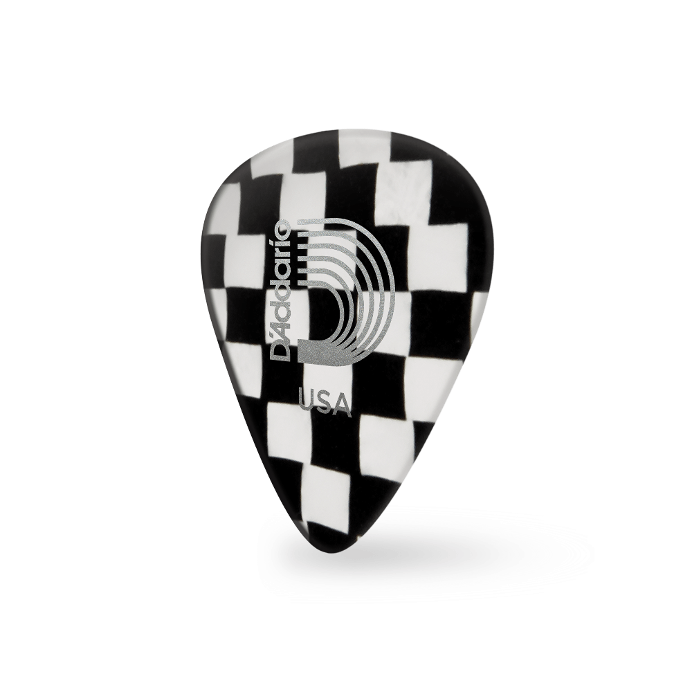 D'Addario Checkerboard Celluloid Guitar Picks 10 pack, Heavy