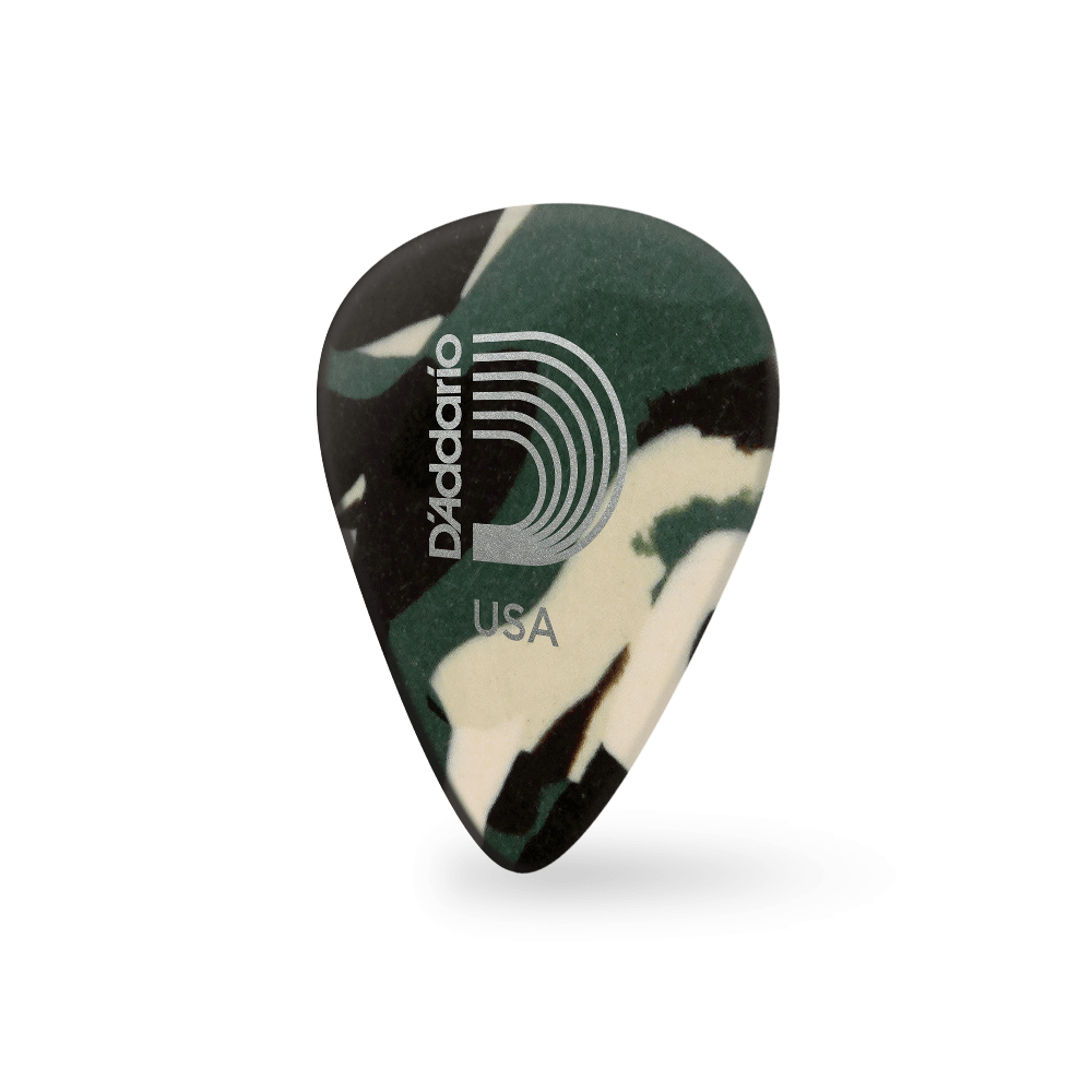 D'Addario Camouflage Celluloid Guitar Picks, 10 pack, Light
