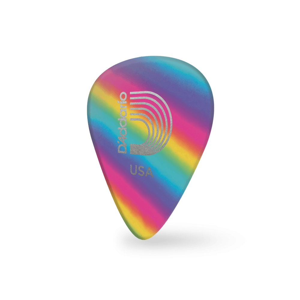 D'Addario Rainbow Celluloid Guitar Picks 10 pack, Light
