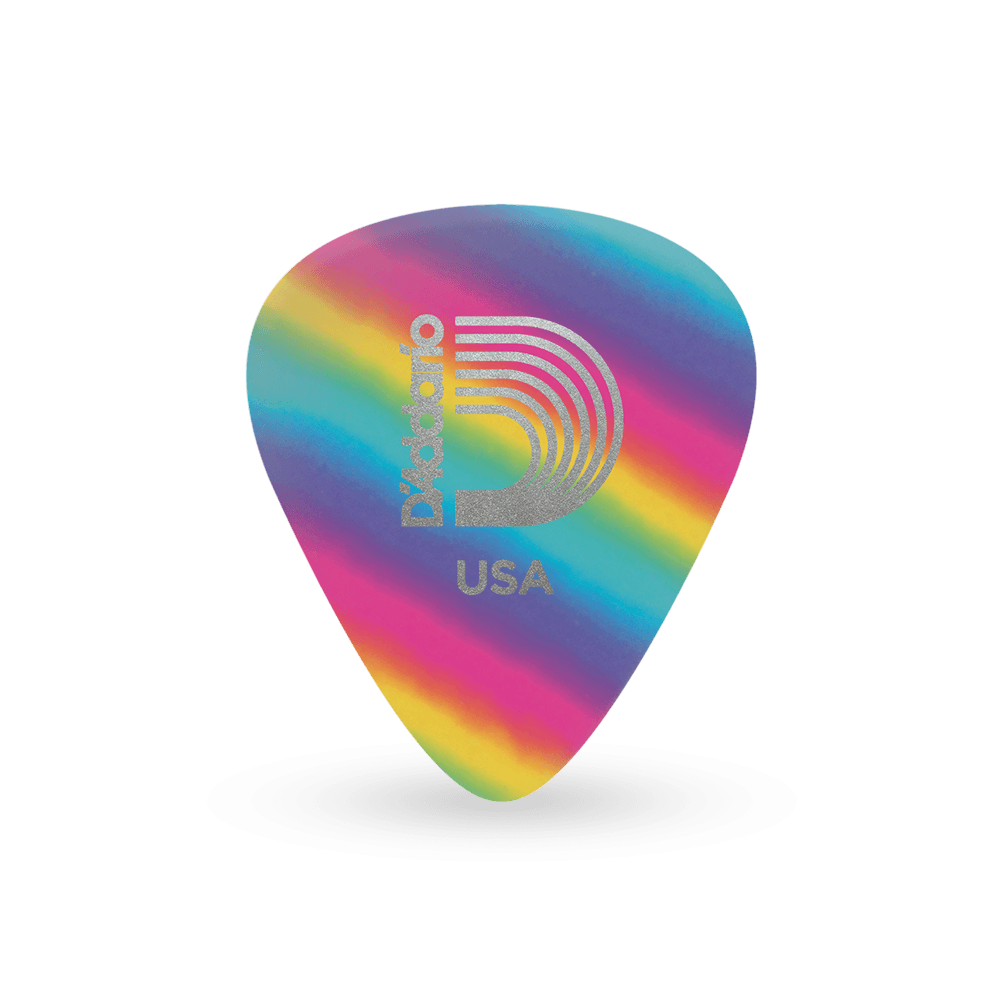 D'Addario Rainbow Celluloid Guitar Picks 100 pack, Extra Heavy