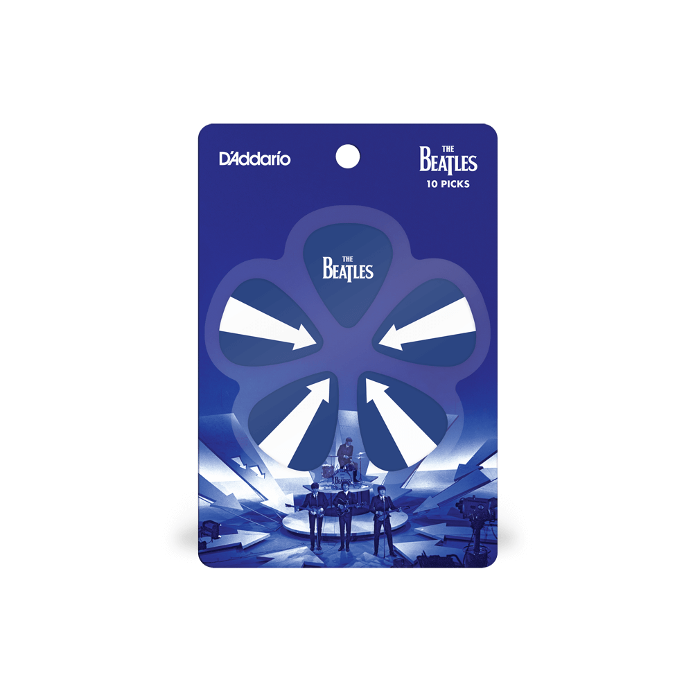 D'Addario Beatles 1964 Tour Ed Sullivan Stage Guitar Picks, Medium Gauge (.70mm) 10-Pack