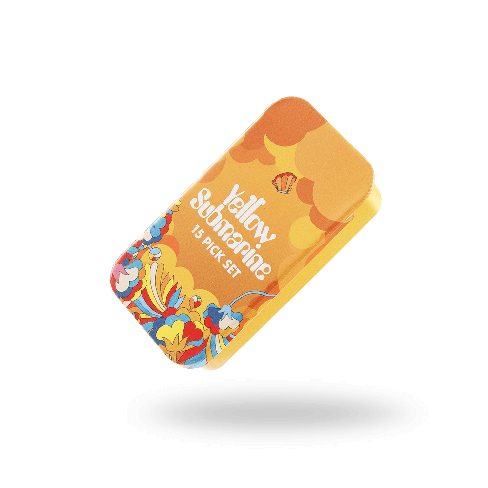 D'Addario Beatles Yellow Submarine 55th Anniversary Guitar Picks, Primrose Prairie, Medium Gauge (.70mm), 15-Pack