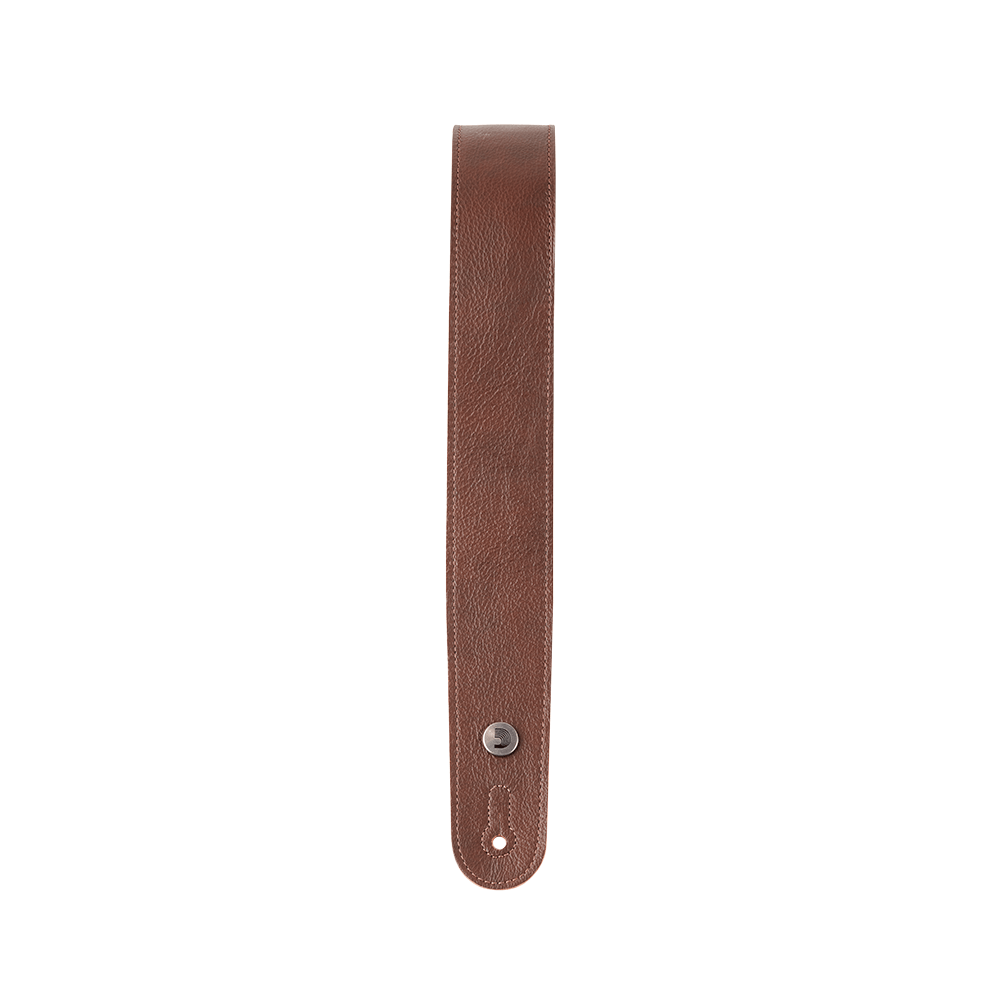 D'Addario Slim Garment Leather Guitar Strap, Brown