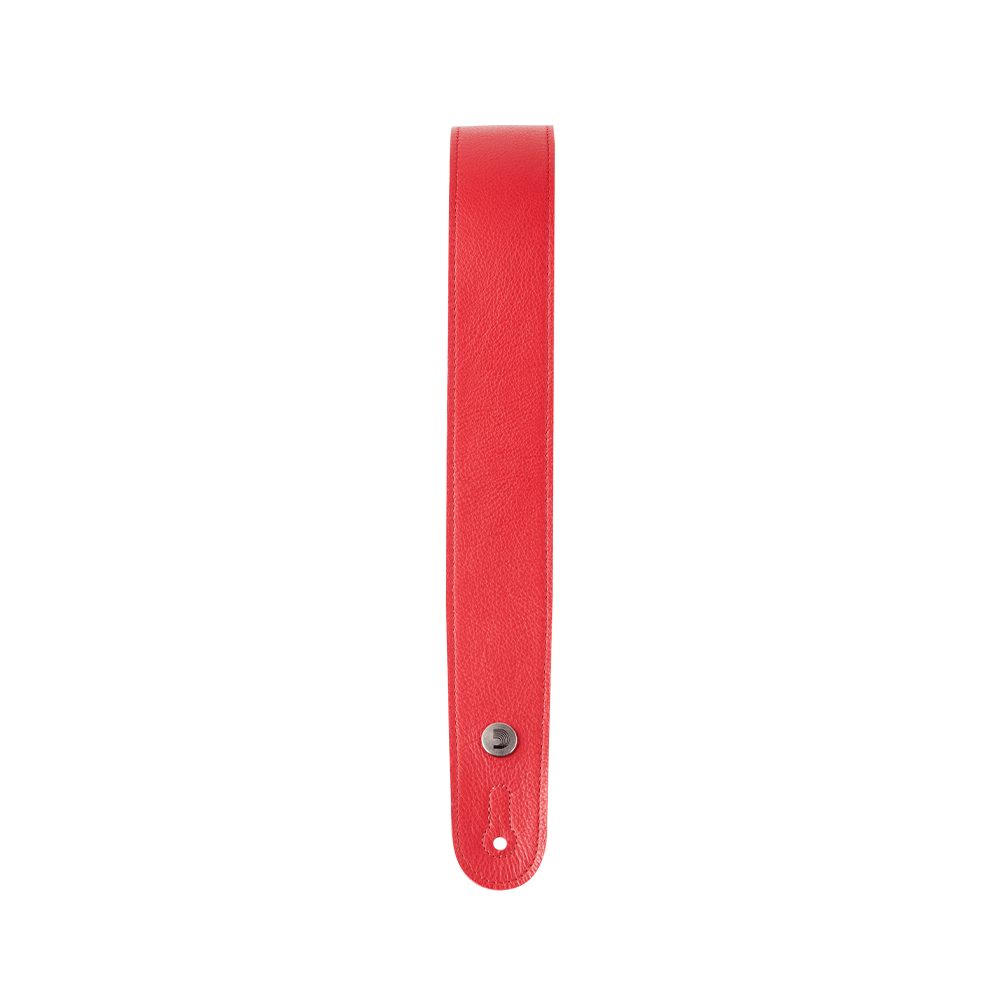 D'Addario Slim Garment Leather Guitar Strap, Red