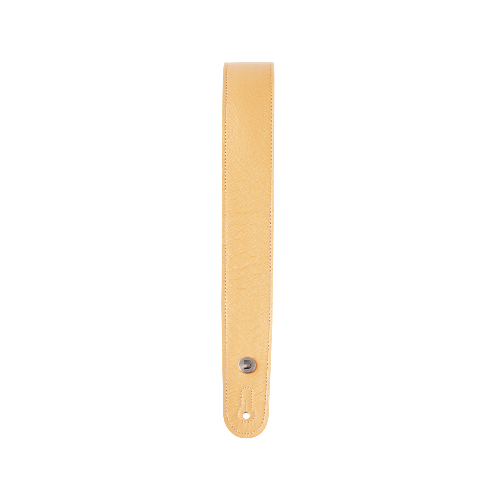 D'Addario Slim Garment Leather Guitar Strap, Yellow