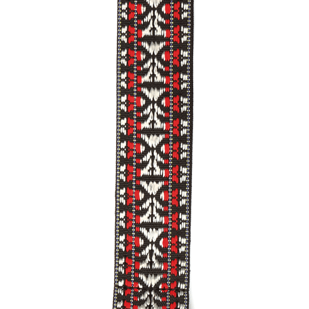 D'Addario Woven Banjo Strap, Hootenanny, Red and Silver