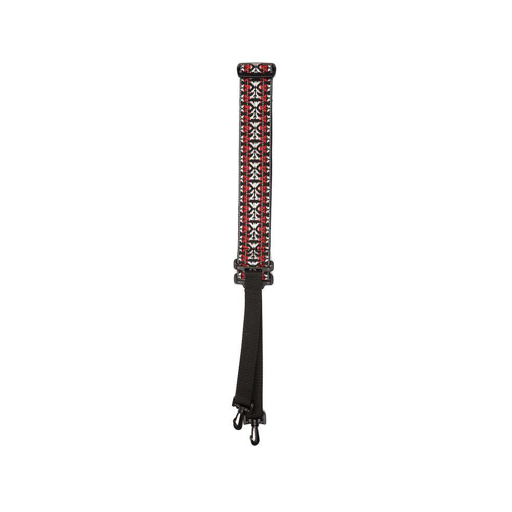 D'Addario Woven Banjo Strap, Hootenanny, Red and Silver