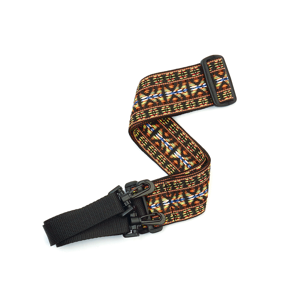 D'Addario Woven Banjo Strap, Hootenanny, Yellow and Brown