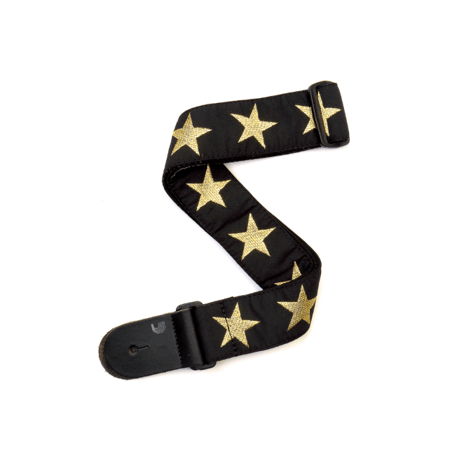 Woven Guitar Strap, Gold Star