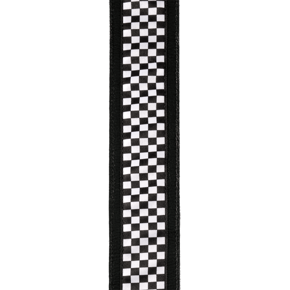 Hybrid Leather Guitar Strap, Checkered