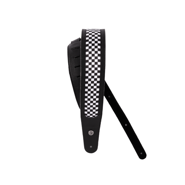 Hybrid Leather Guitar Strap, Checkered