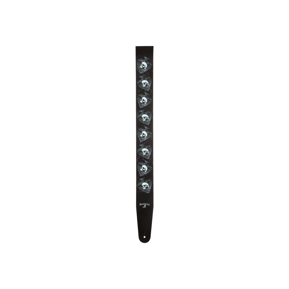 D'Addario Alchemy Leather Guitar Strap, Death Club