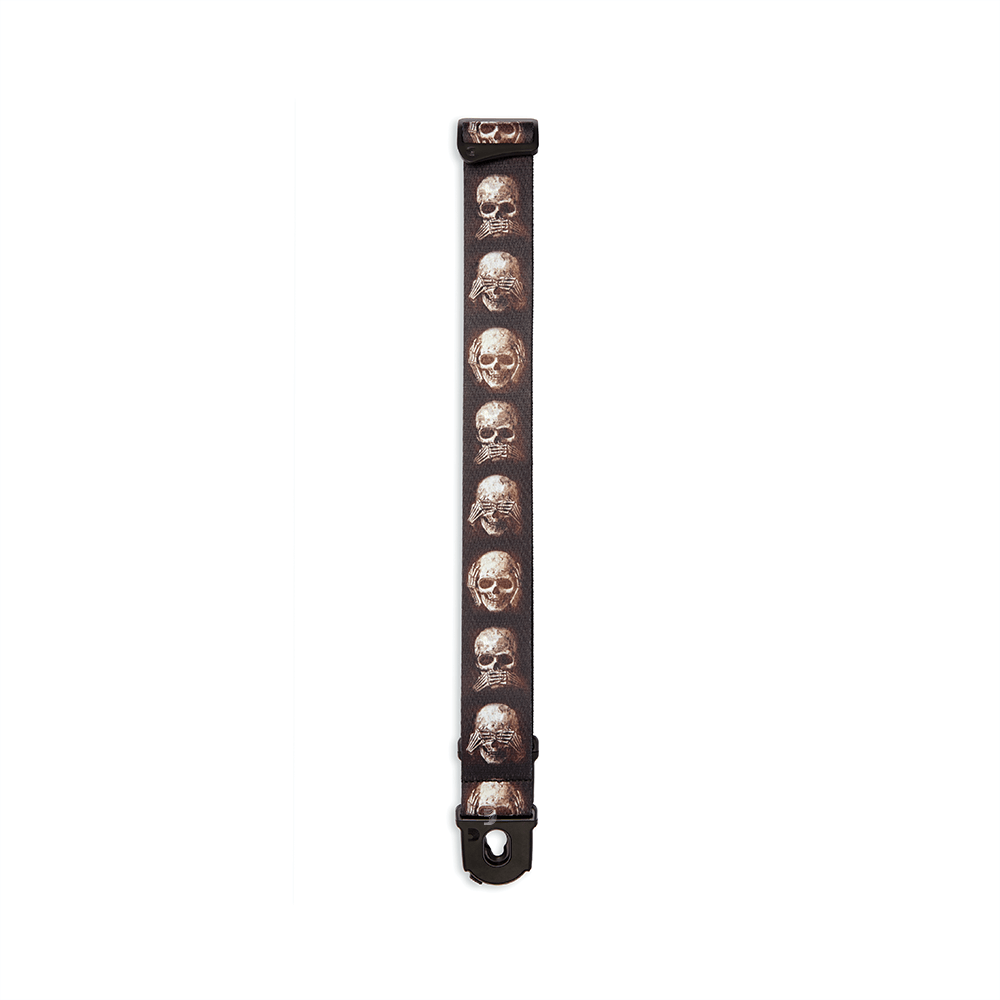 D'Addario Alchemy Planet Lock Guitar Strap, Muted Skulls