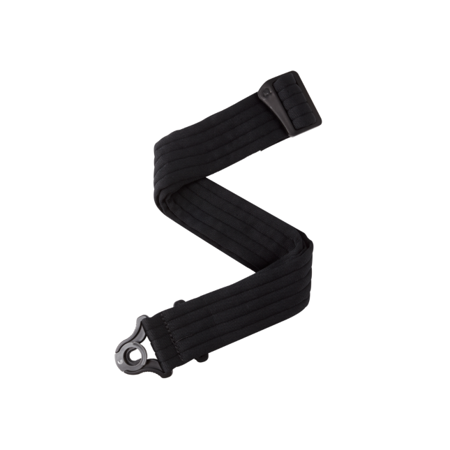 Auto Lock Locking Guitar Strap, Black Padded Stripes