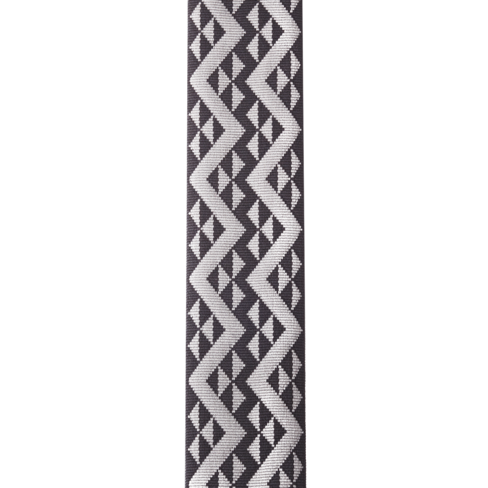 D'Addario Auto Lock Guitar Strap, Black Padded Geometric