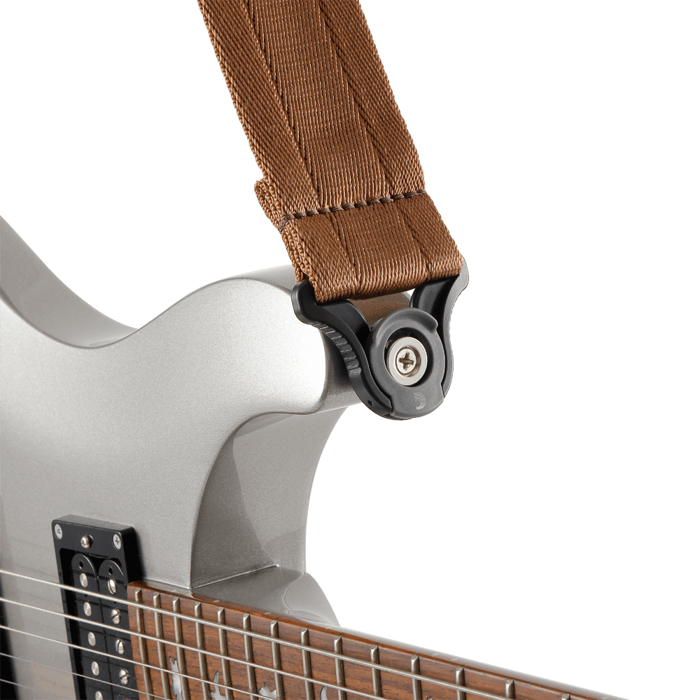 D'Addario Auto Lock Guitar Strap, Umber Brown